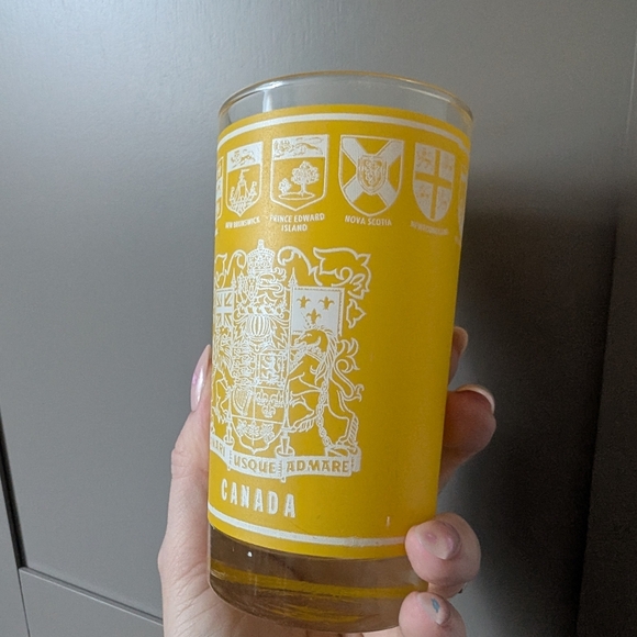 Yellow Canada Centennial Souvenir Glass - Picture 2 of 9